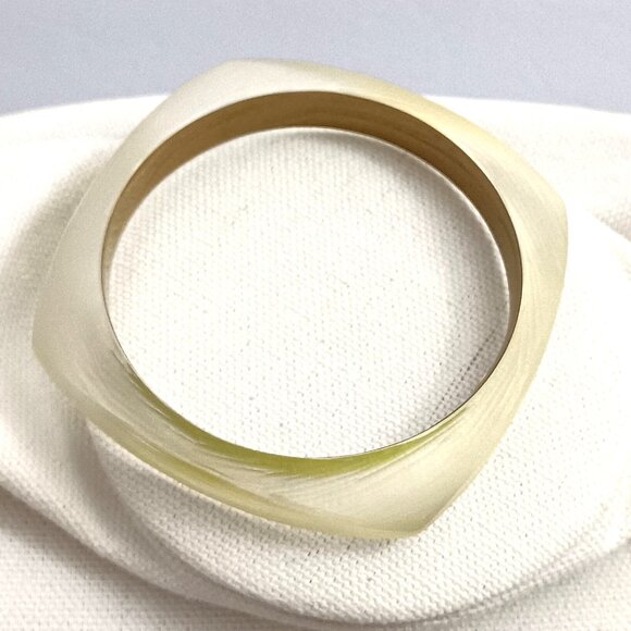 Alexis Bittar Yellow & Clear Lucite Soft Square Bracelet - Picture 3 of 5